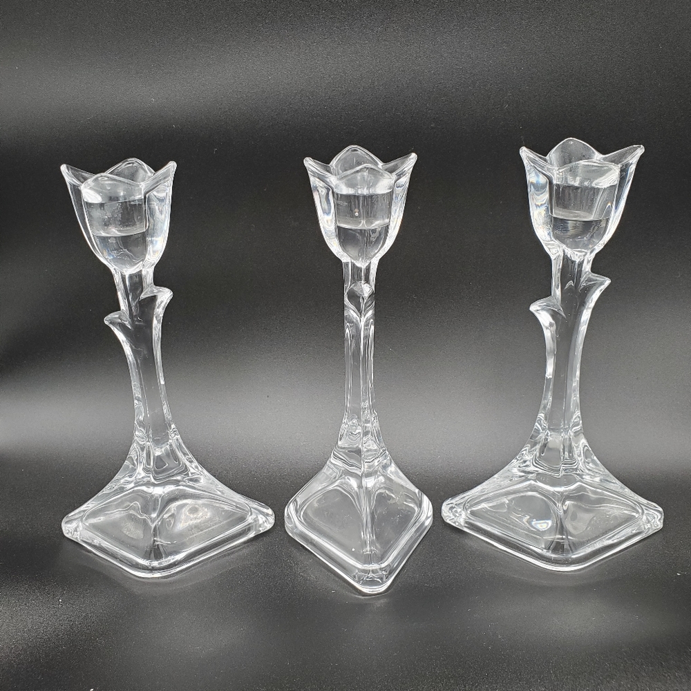 Crystal tulip candle holders 3. 24% lead crystal
